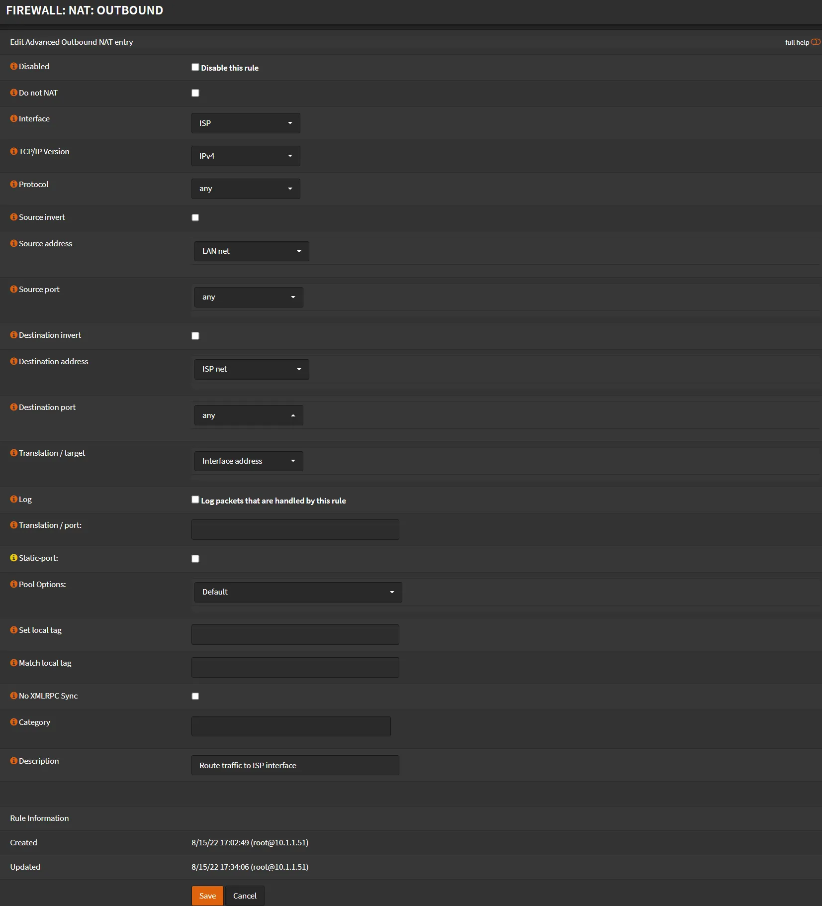 modem-nat-outbound-config