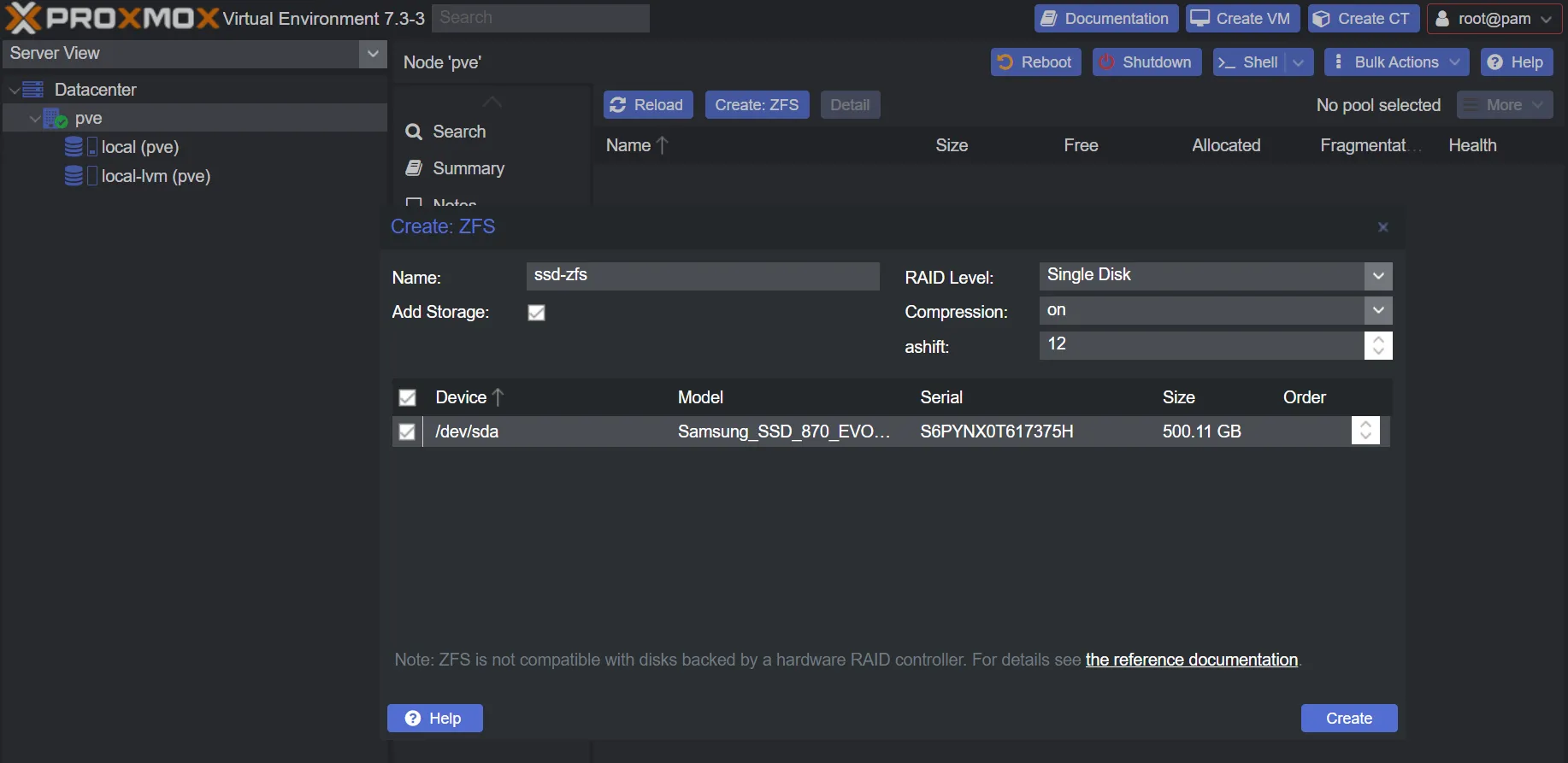 proxmox-add-zfs