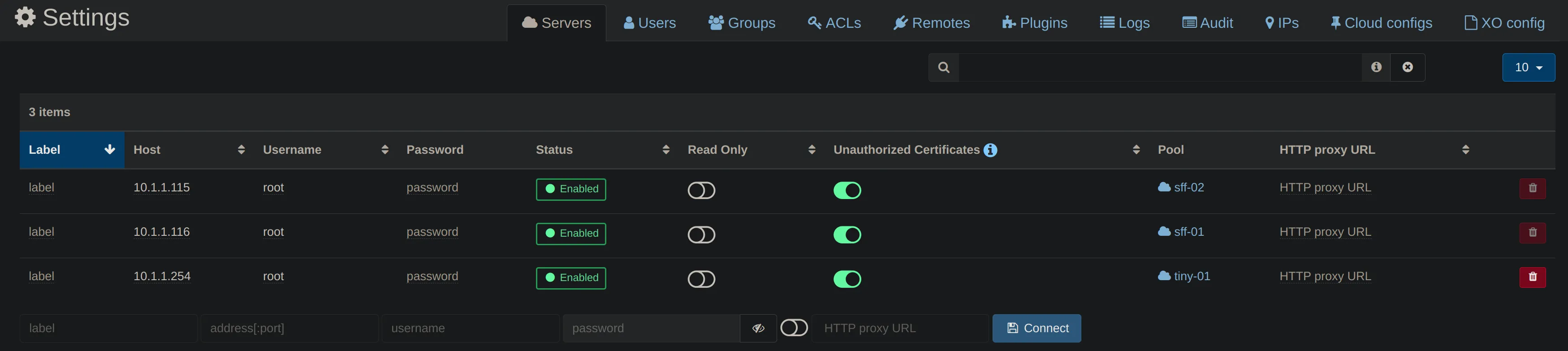 xoa-connected-server